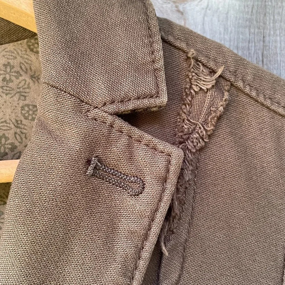 Anthropologie Hei Hei Delaine Women's Dark Olive Cotton Canvas Jacket Size 6 - Picture 5 of 14